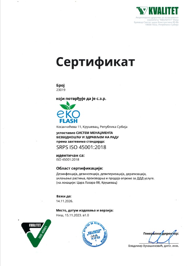 ISO 45001:2018 Sistemi upravljanja zaštitom zdravlja i bezbednošću na radu